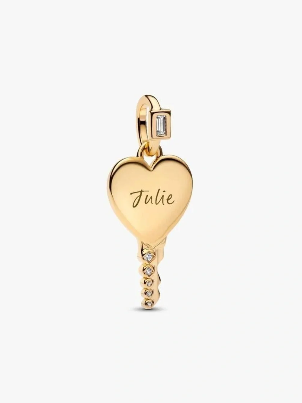 Pandora Engravable Heart Key Pendant